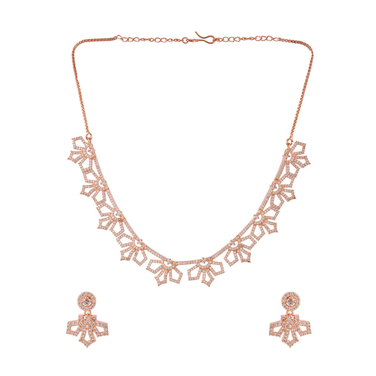 Sparkling Elegance Floral Zirconia Jewellery Set - Image 4