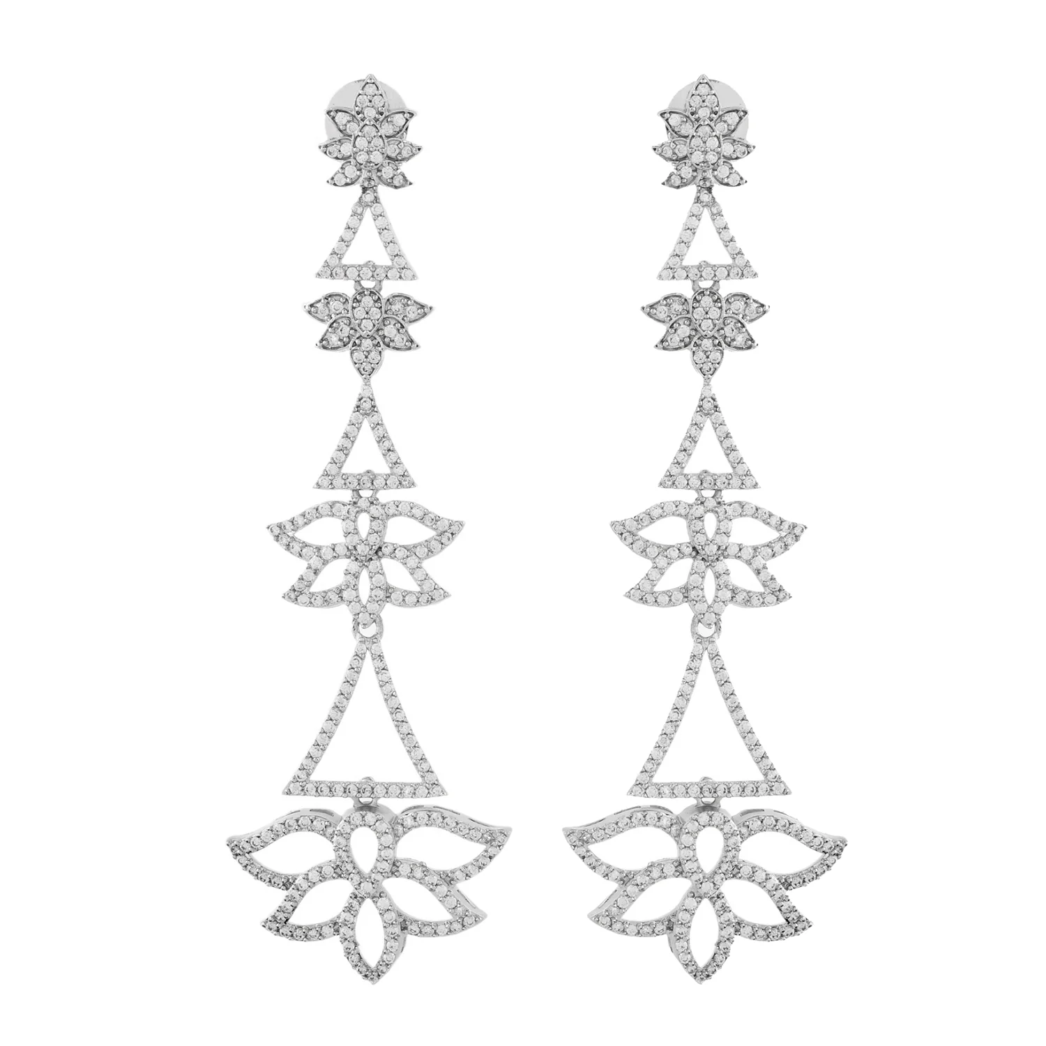 Sparkling Elegance Glamorous Gleam American Diamond Dangler Earrings - Image 4
