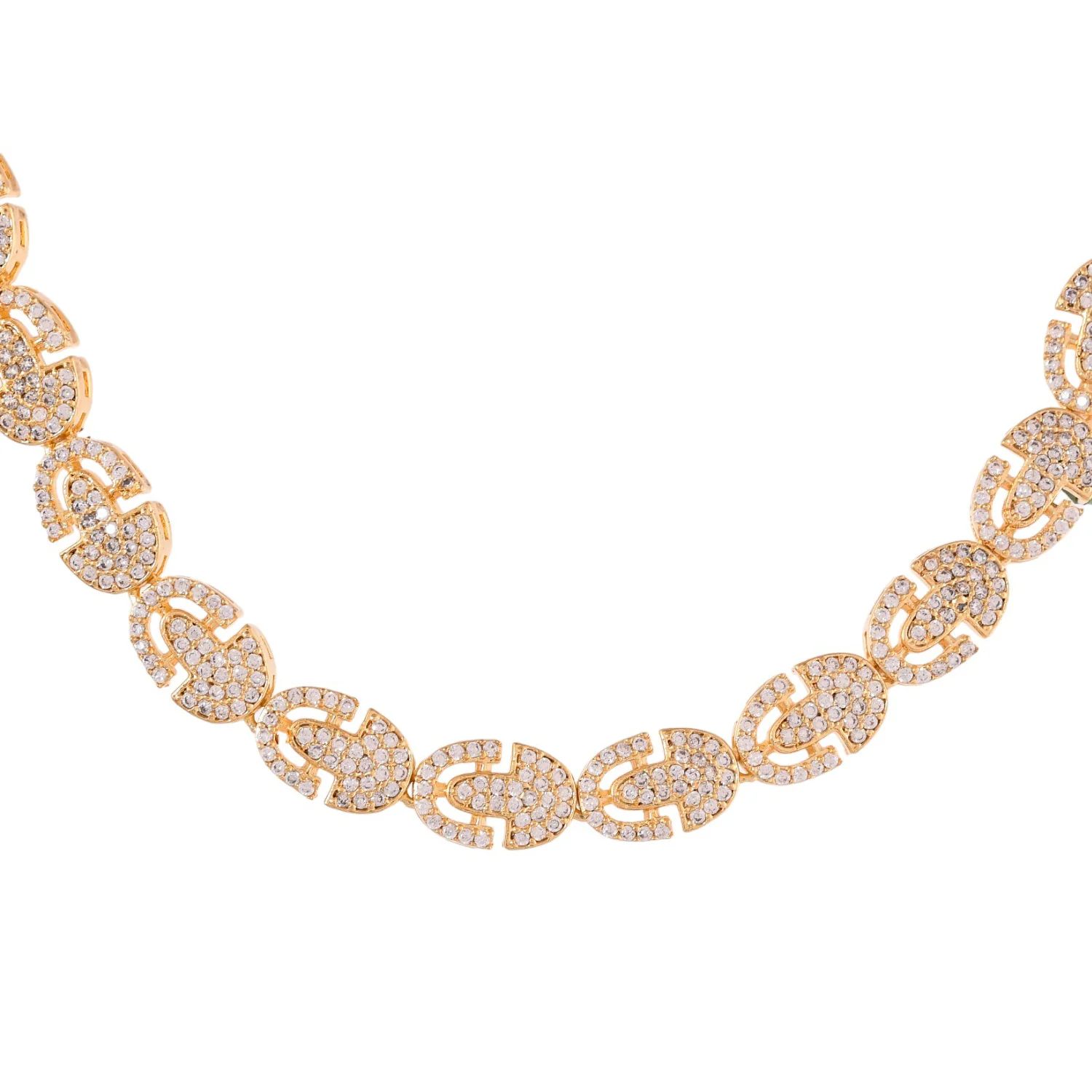Sparkling Elegance Glamorous Golden American Diamond Necklace Set - Image 5