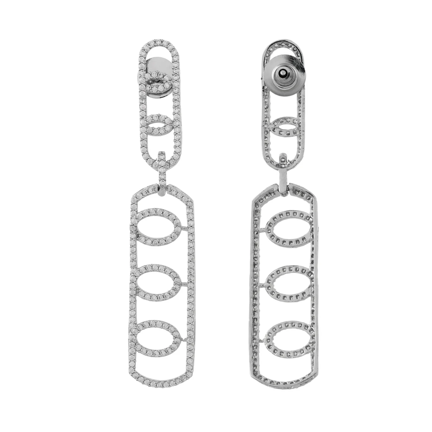 Glamorous Long American Diamond Dangler Earrings - Sparkling Elegance - Image 5