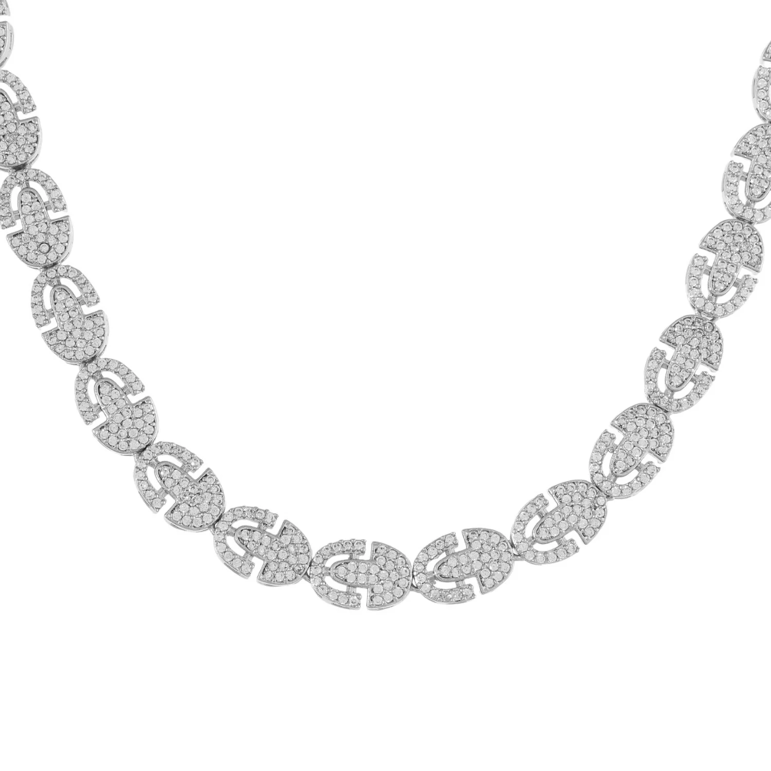 Sparkling Elegance Glamorous Silver American Diamond Necklace Set - Image 5