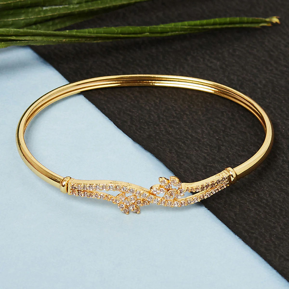 Sparkling Elegance Gold Plated Brass Bracelet