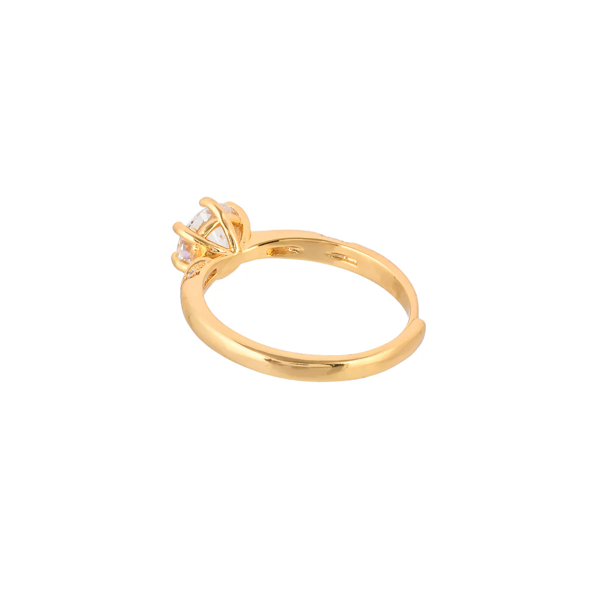 Sparkling Elegance Gold Plated Cluster Setting Zircons Adorned Ring - Image 5