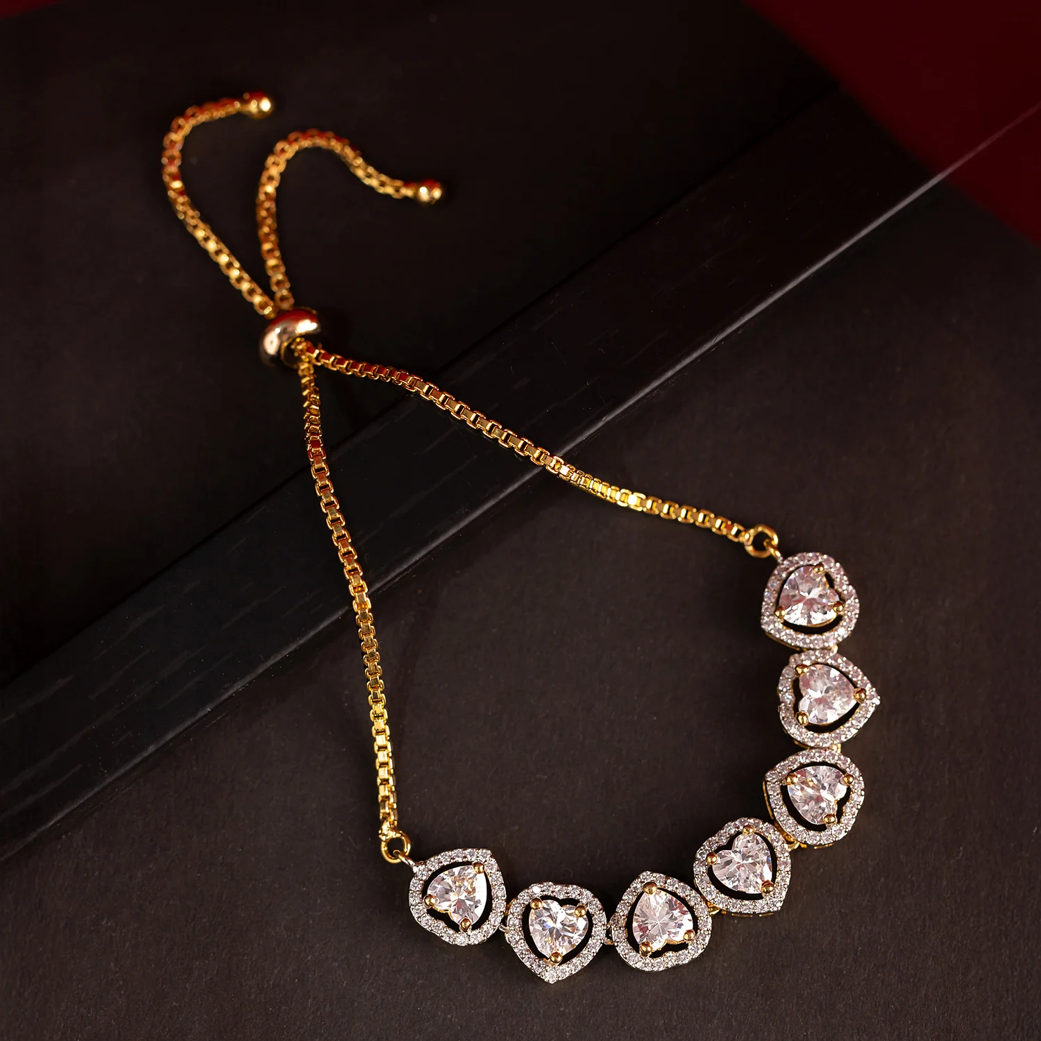 Sparkling Elegance Golden Glimmer Tennis Bracelet