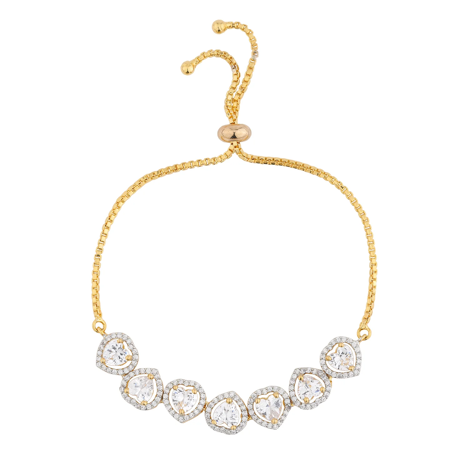 Sparkling Elegance Golden Glimmer Tennis Bracelet - Image 3