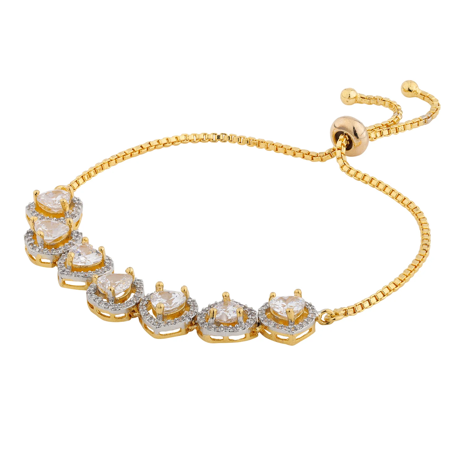 Sparkling Elegance Golden Glimmer Tennis Bracelet - Image 5