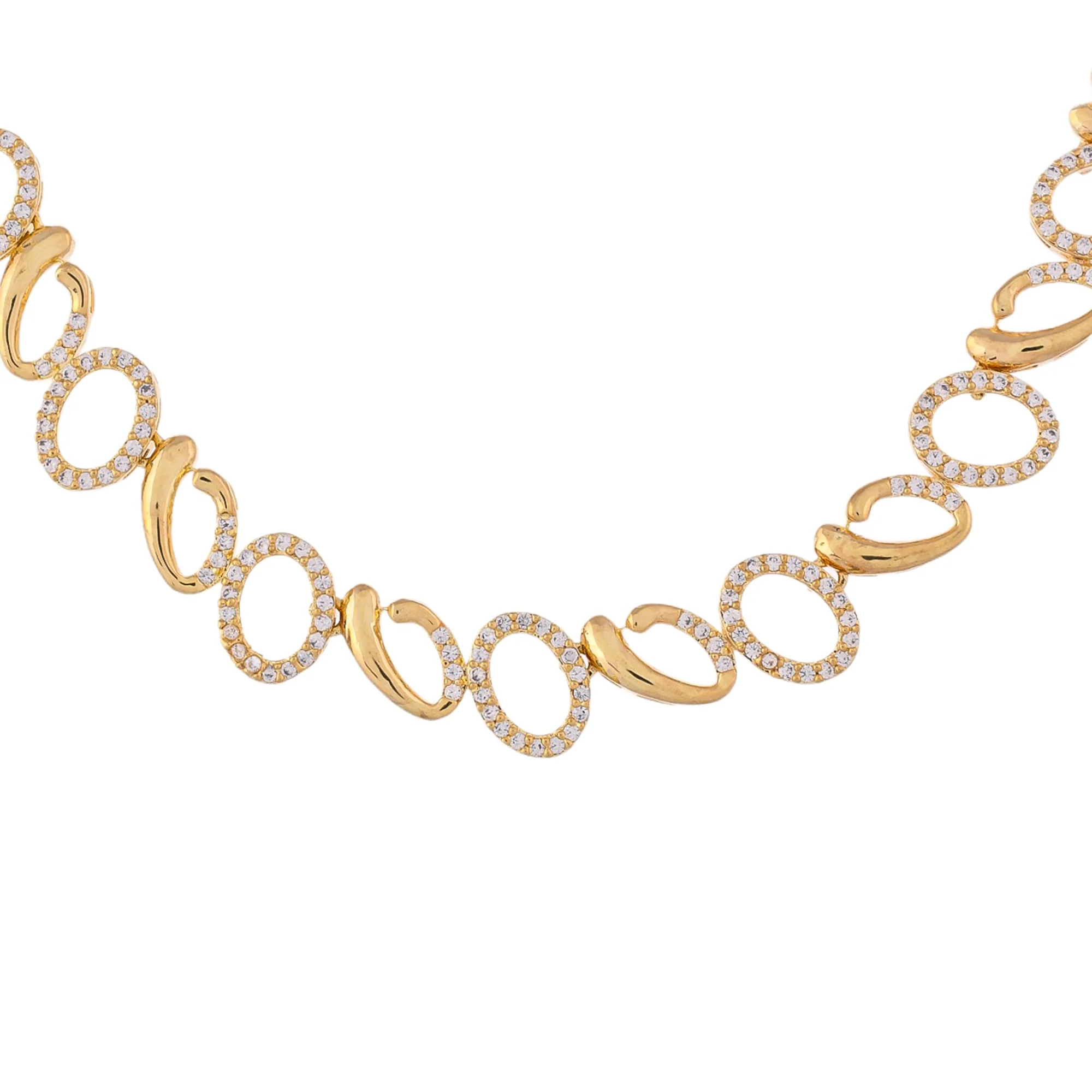 Sparkling Elegance Golden Harmony Necklace Set - Image 5