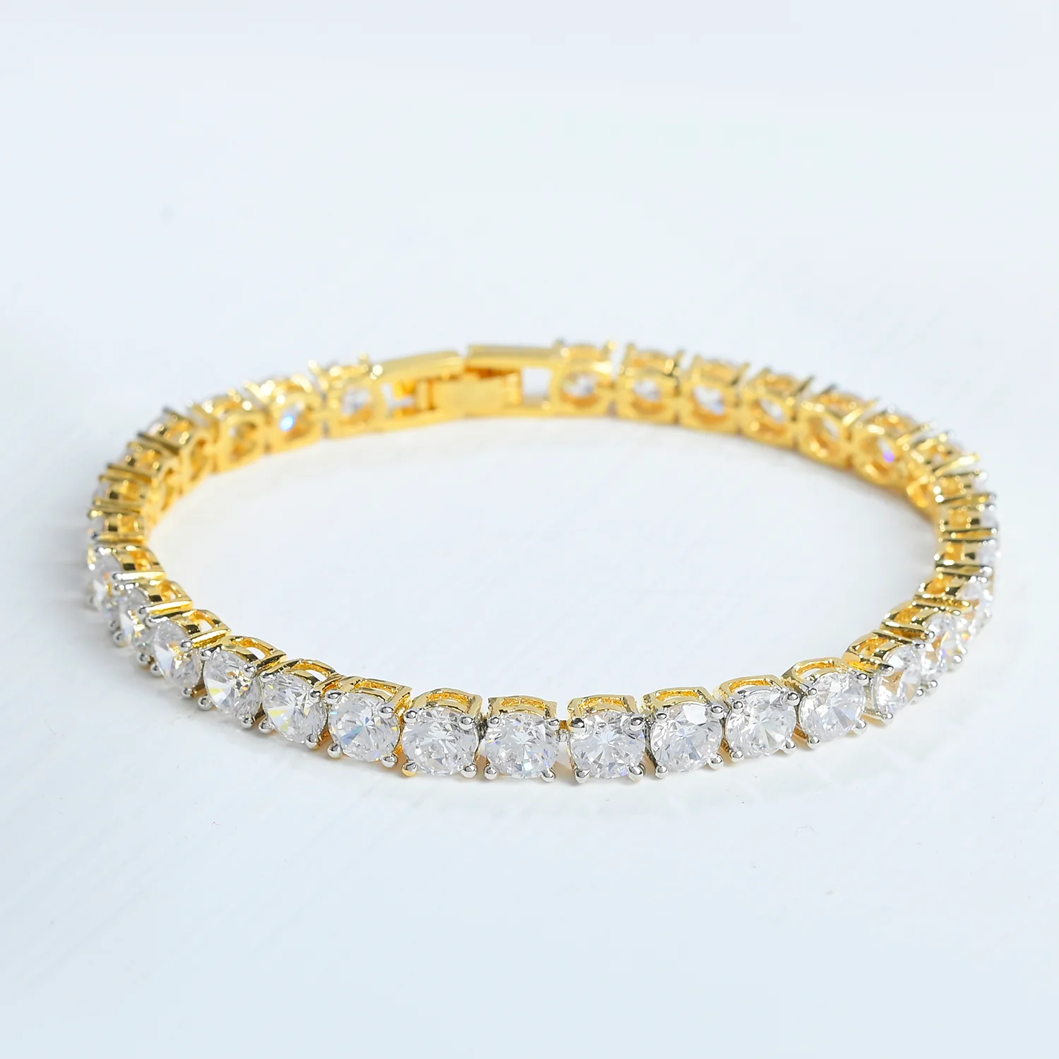 Sparkling Elegance Golden Radiance Statement Tennis Bracelet