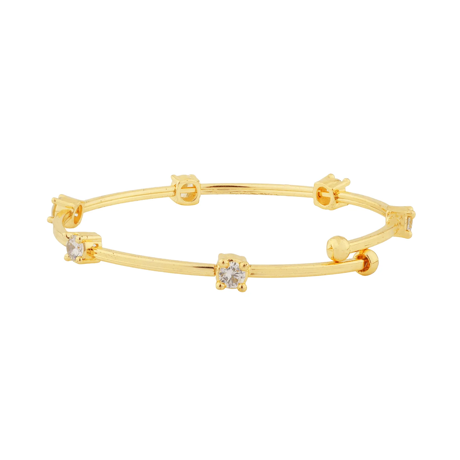 Sparkling Elegance Golden Whisper American Diamond Cz Bracelet - Image 6