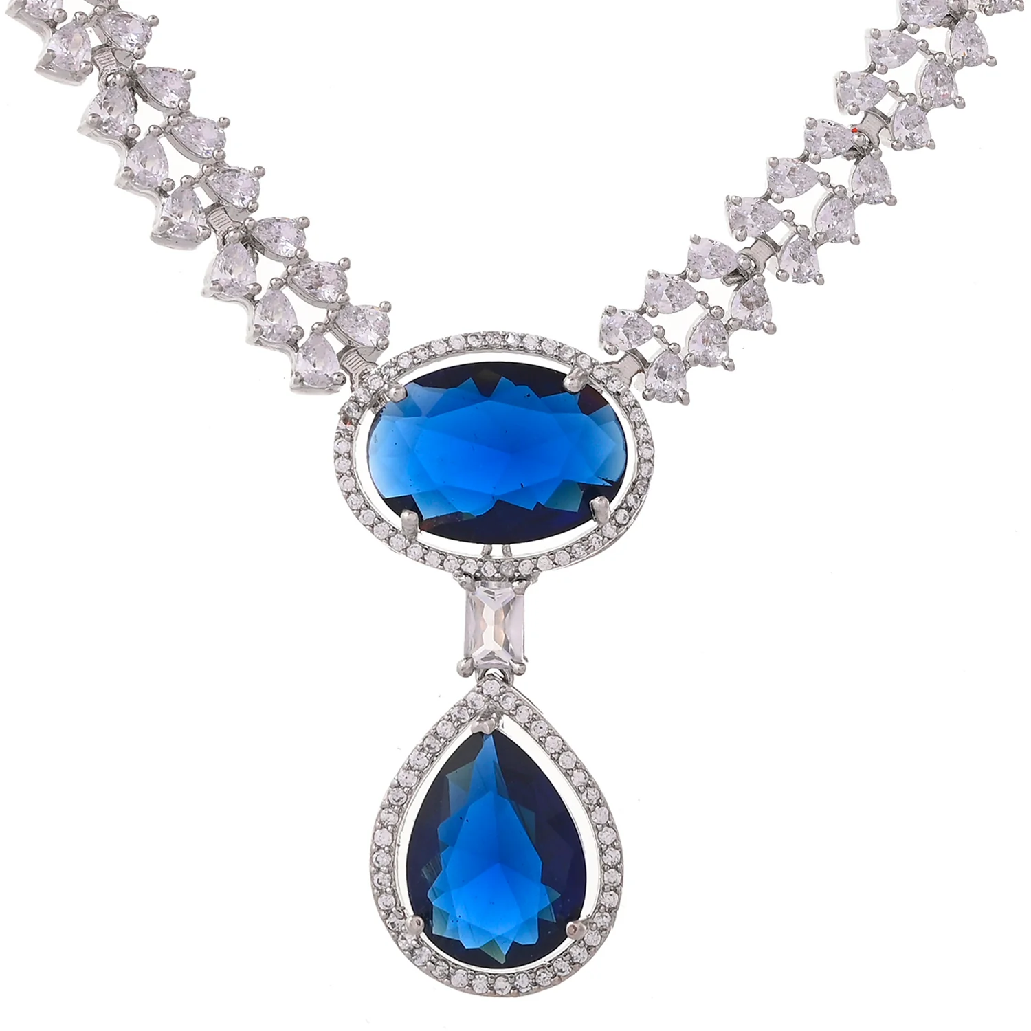 Sparkling Elegance Grace American Diamond Necklace Set - Image 5