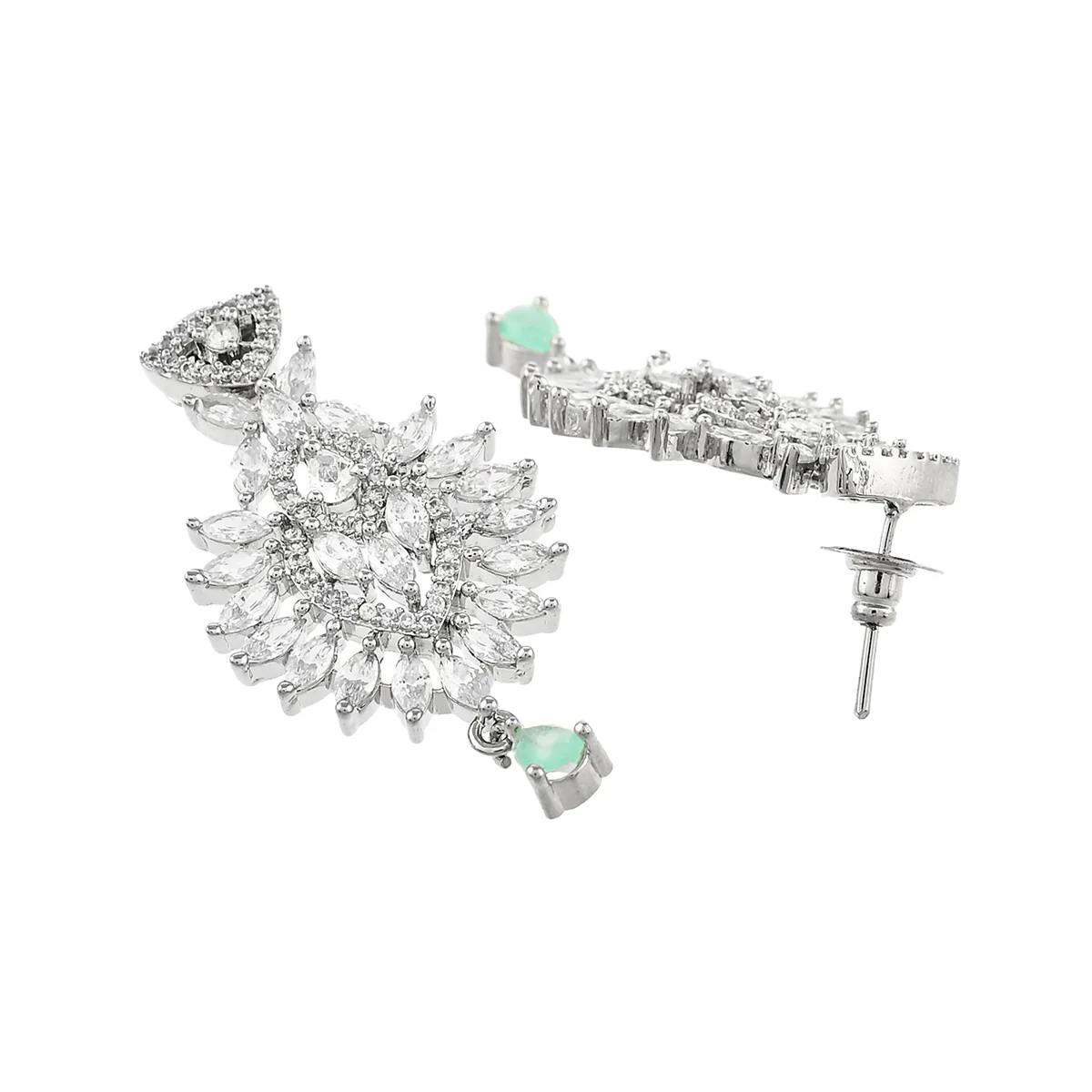 Sparkling Opulence Green Pear Cut Gems Jewellery Set - Image 5