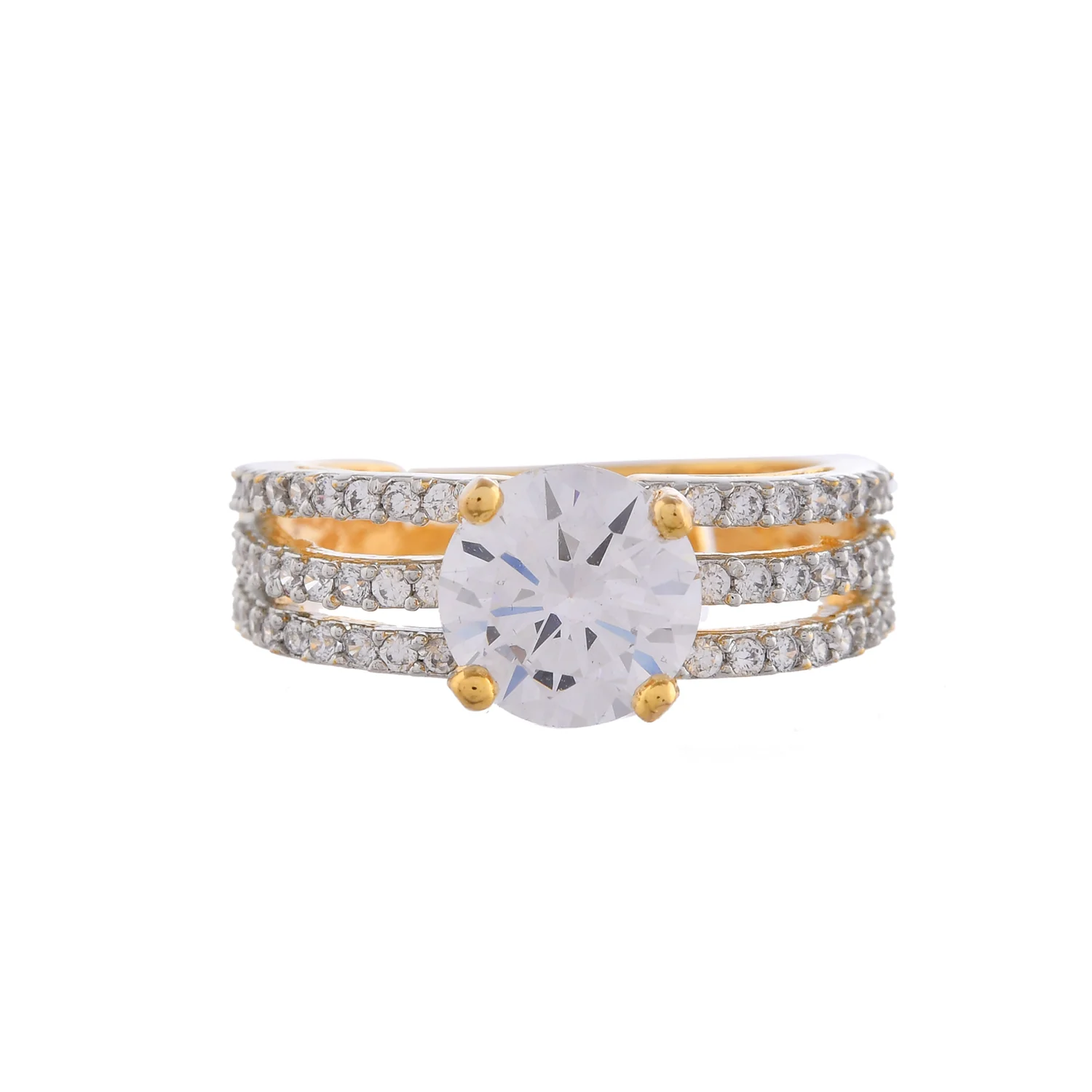 Sparkling Elegance Halo Whisper American Diamond Ring - Image 3