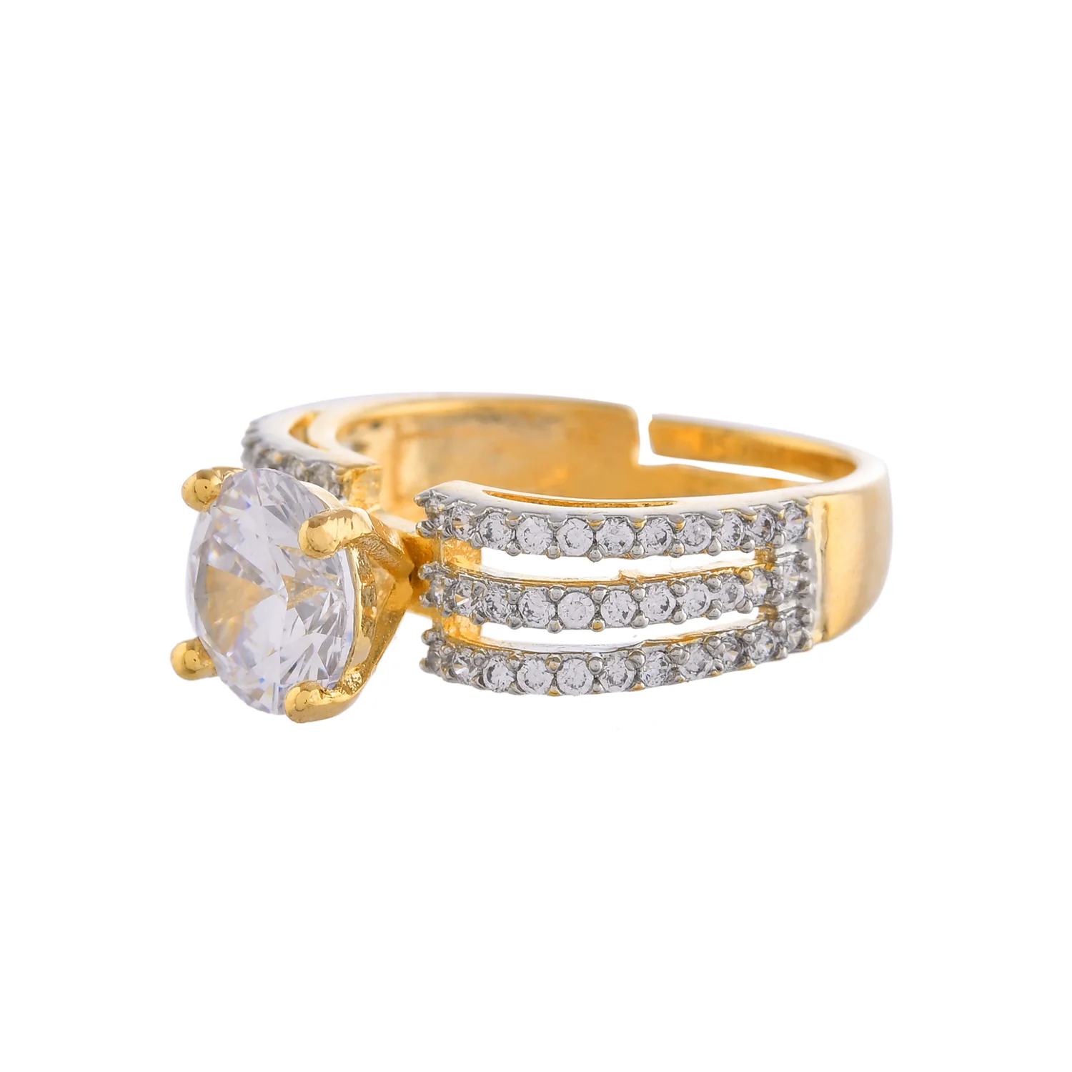 Sparkling Elegance Halo Whisper American Diamond Ring - Image 4
