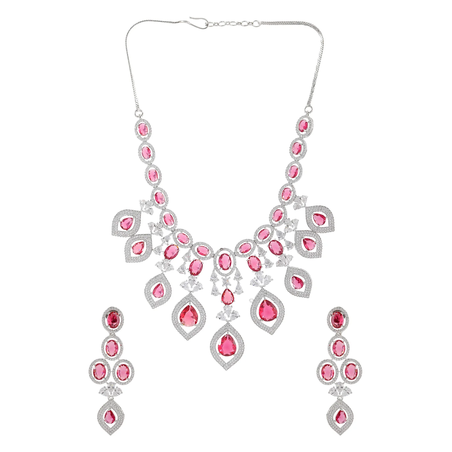 Sparkling Elegance Haseena-E-Ruby Royal Necklace Set - Image 4