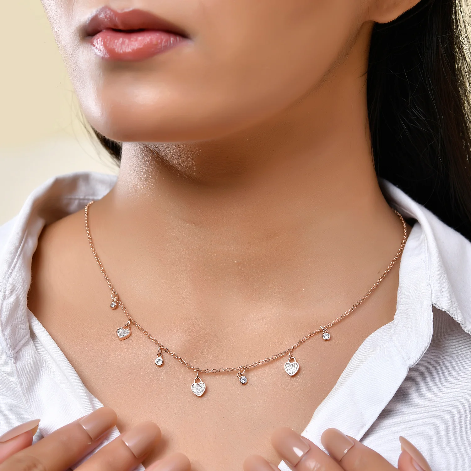 Sparkling Elegance Heart of Joy Charm Necklace - Image 2