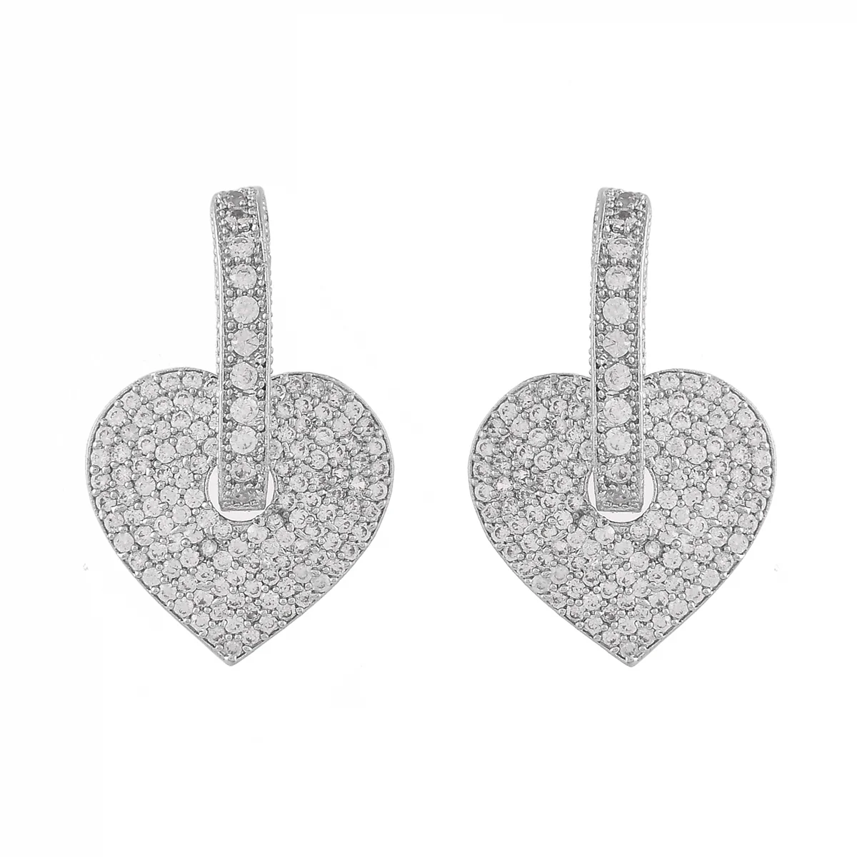 Sparkling Elegance Hearts Round Cut CZ Huggie Earrings - Image 5