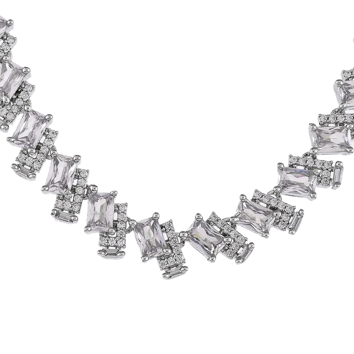 Sparkling Elegance Heavy Embellished CZ Jewellery Set | Voylla - Image 4