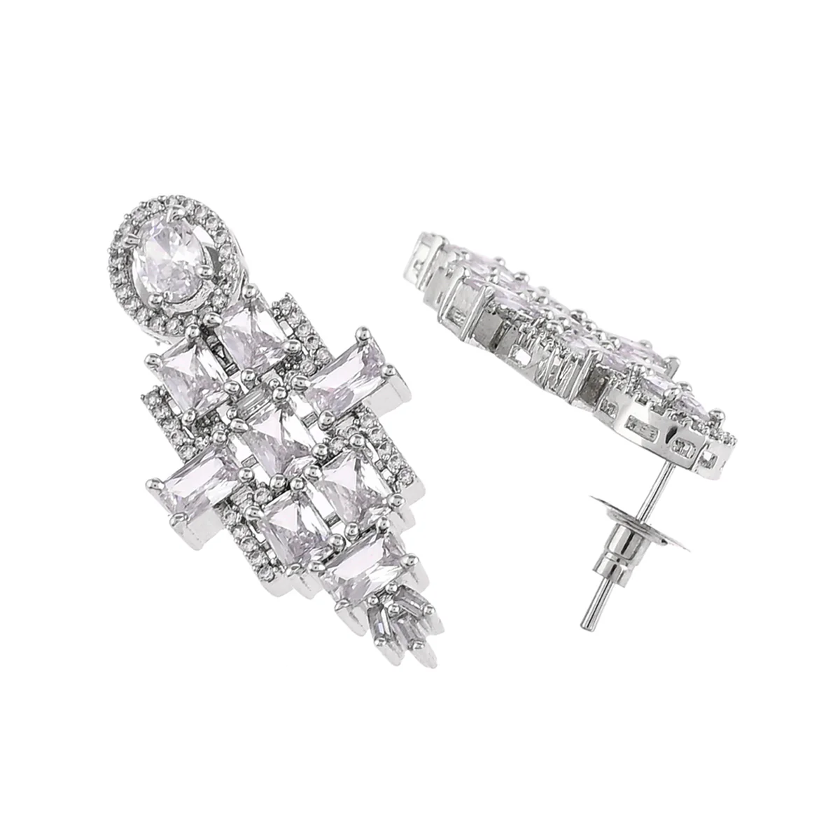 Sparkling Elegance Heavy Embellished CZ Jewellery Set | Voylla - Image 5
