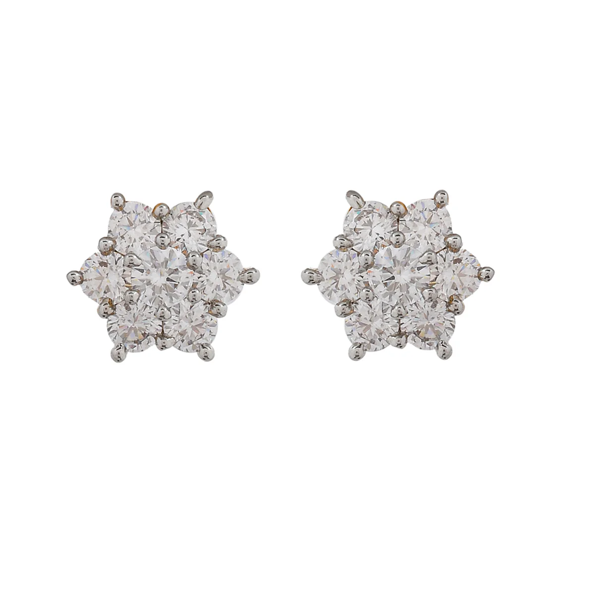 Sparkling Elegance Hexagonal Cz Studded Earrings - Image 3