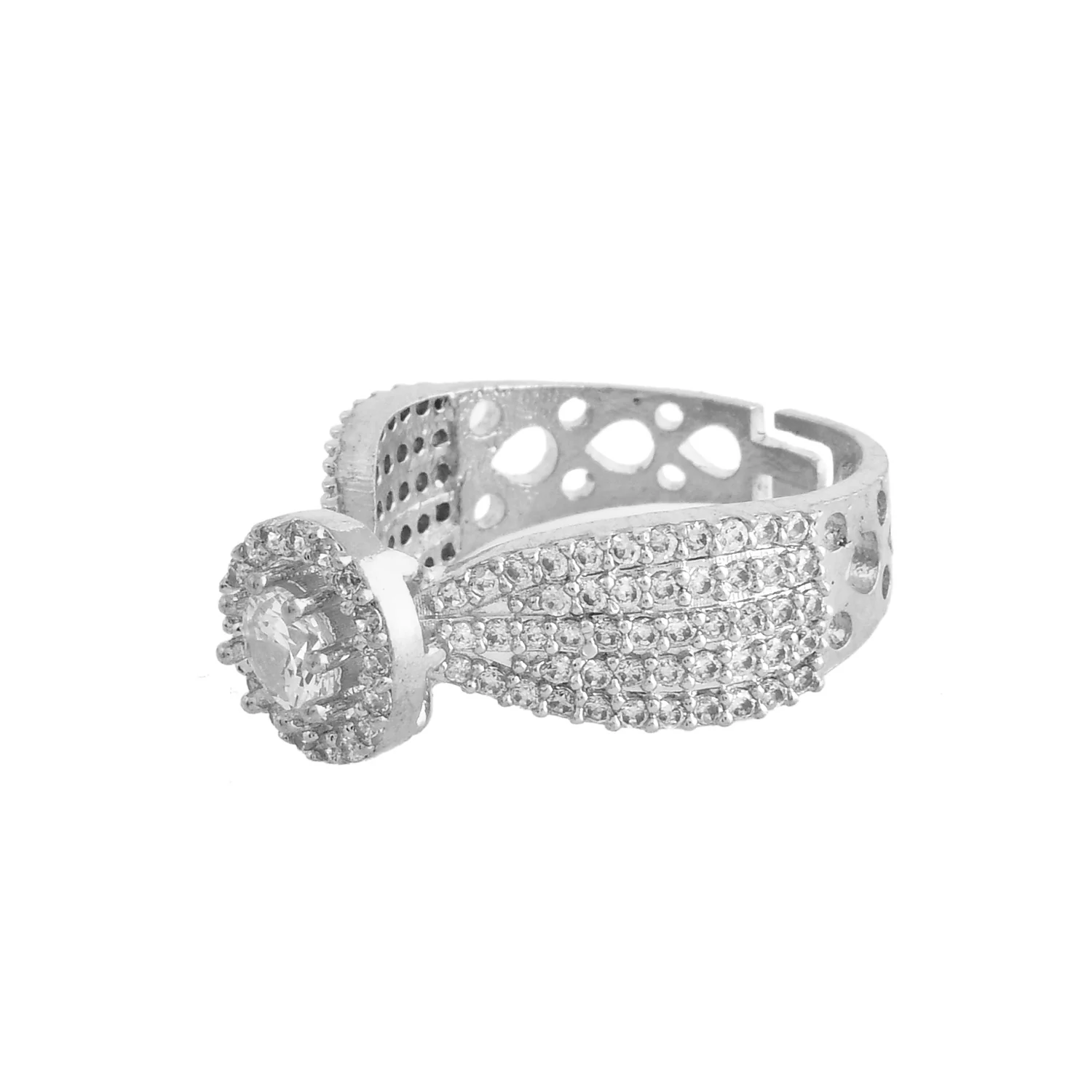 Sparkling Elegance Infinite Glow Solitaire American Diamond Ring - Image 4