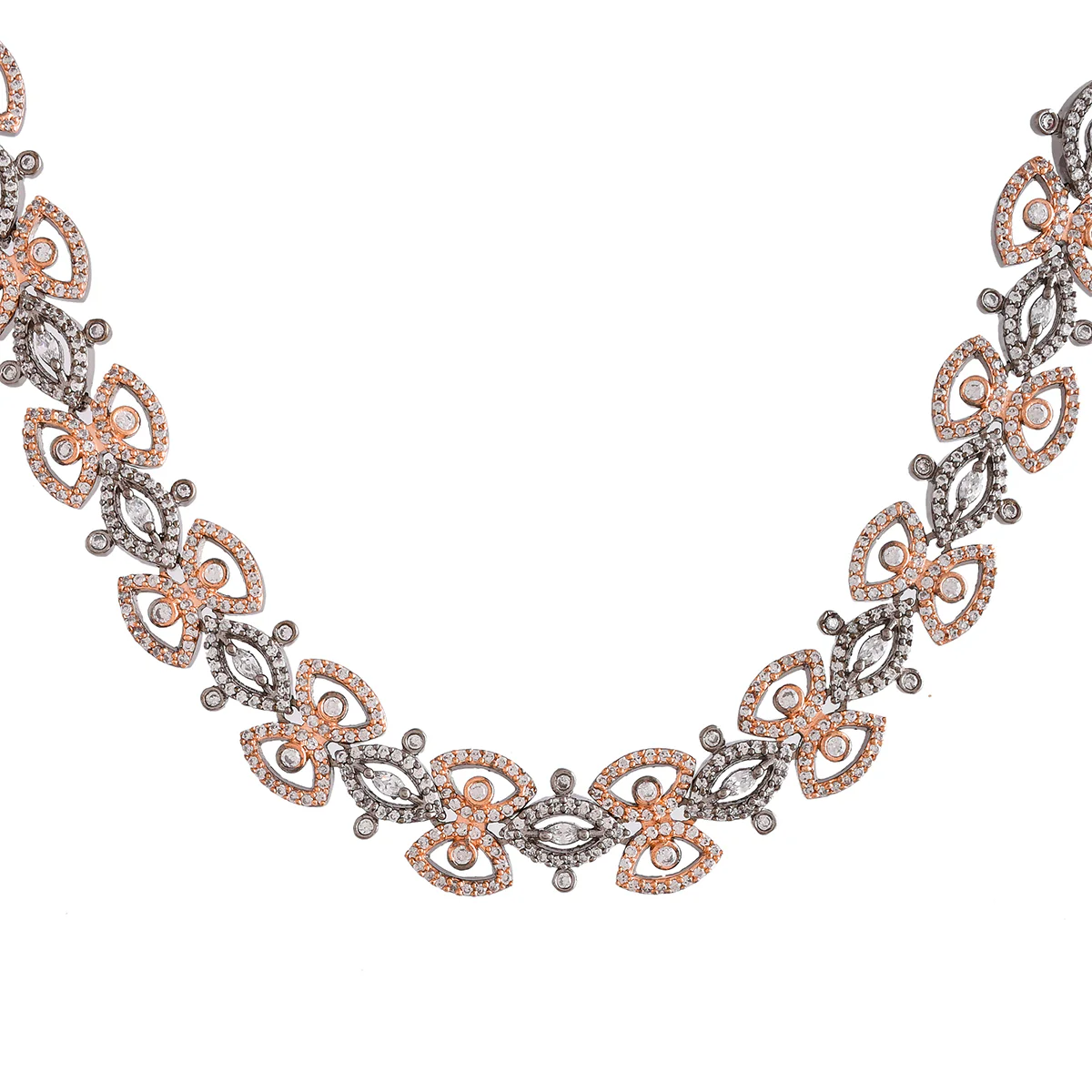 Sparkling Elegance Interlinked Triangles CZ Jewellery Set - Image 5