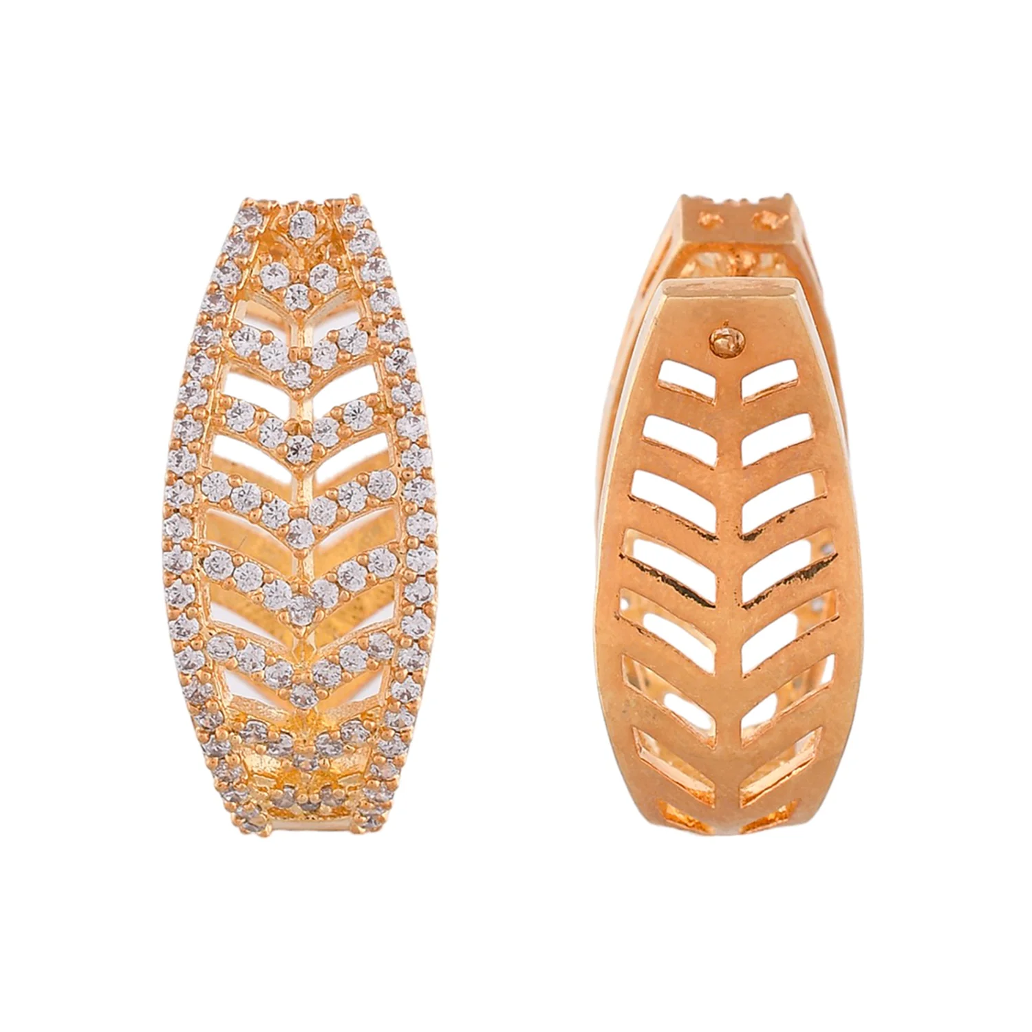 Sparkling Elegance Lattice Pattern Cz Earrings - Image 5