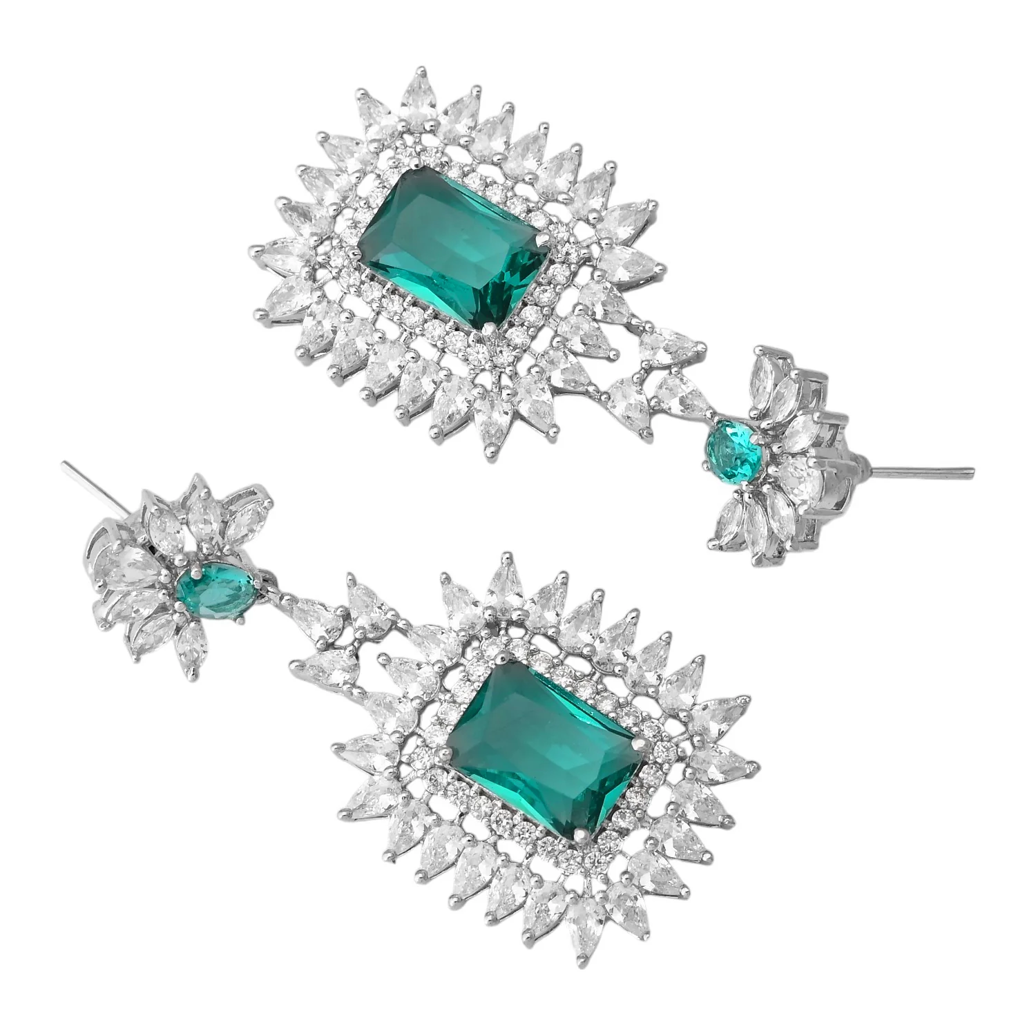 Sparkling Elegance Layered Luxury American Diamond Necklace Set - Image 7