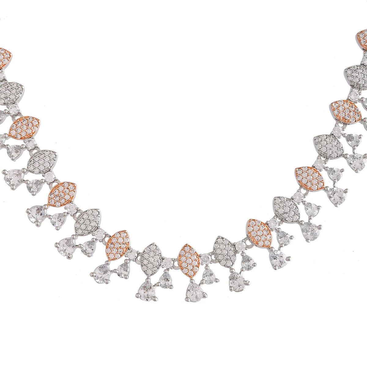 Sparkling Elegance Long Necklace CZ Jewellery Set - Image 5