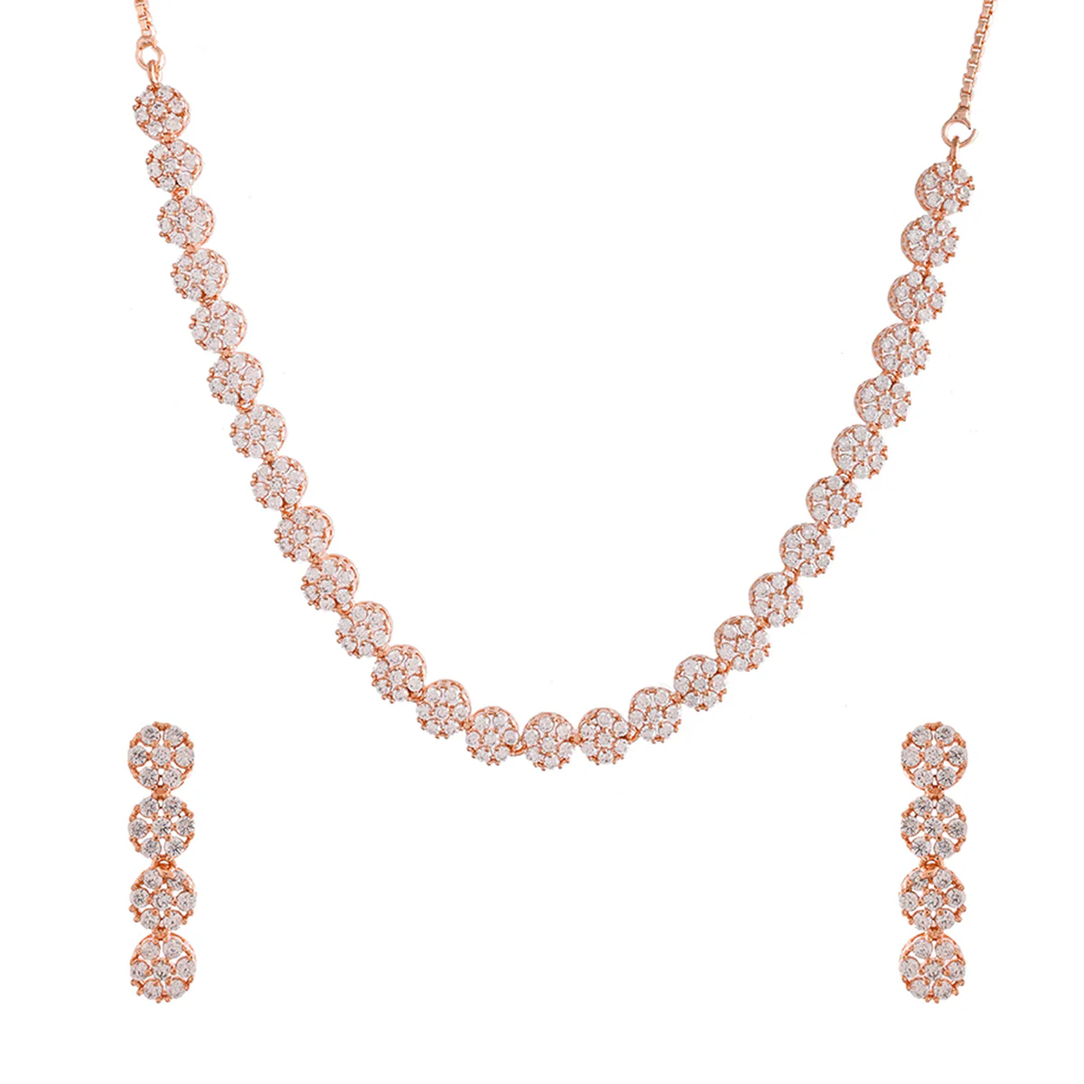 Sparkling Elegance Long Necklace Snowflakes CZ Jewellery Set - Image 3