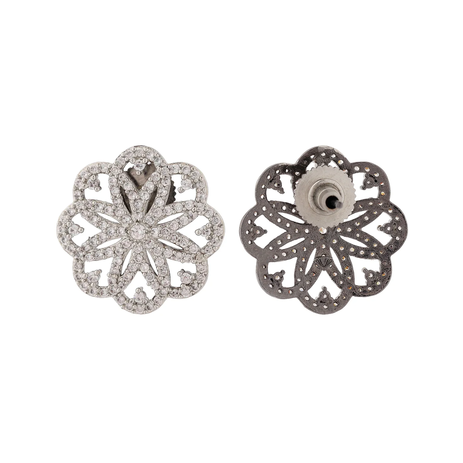 Sparkling Elegance Love Bloom Stud Earrings - Image 6