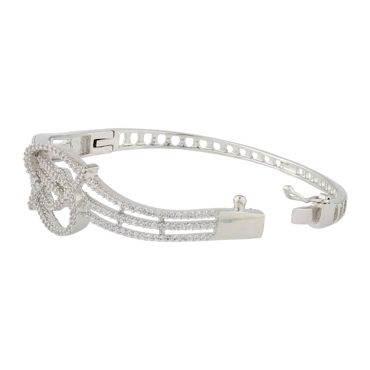 Sparkling Elegance Luminara Knot American Diamond Bracelet - Image 3