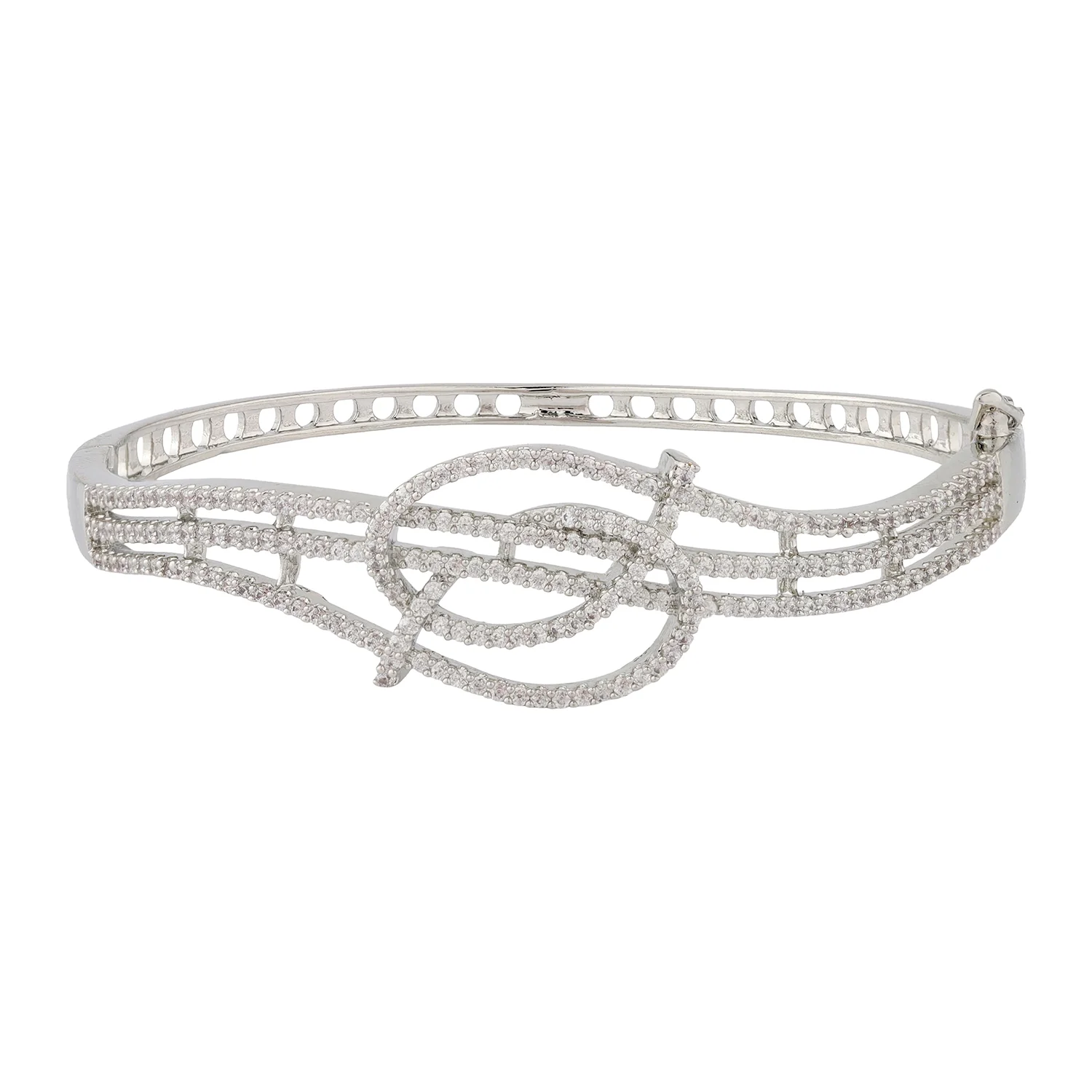 Sparkling Elegance Luminara Knot American Diamond Bracelet - Image 4