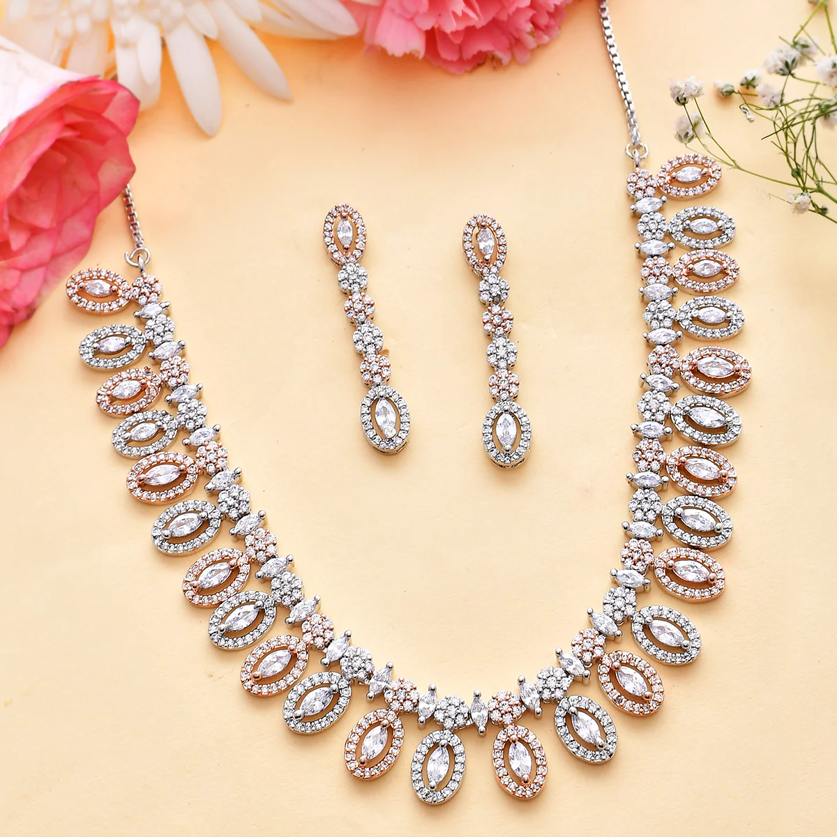 Sparkling Elegance Marquise Cut CZ Jewellery Set