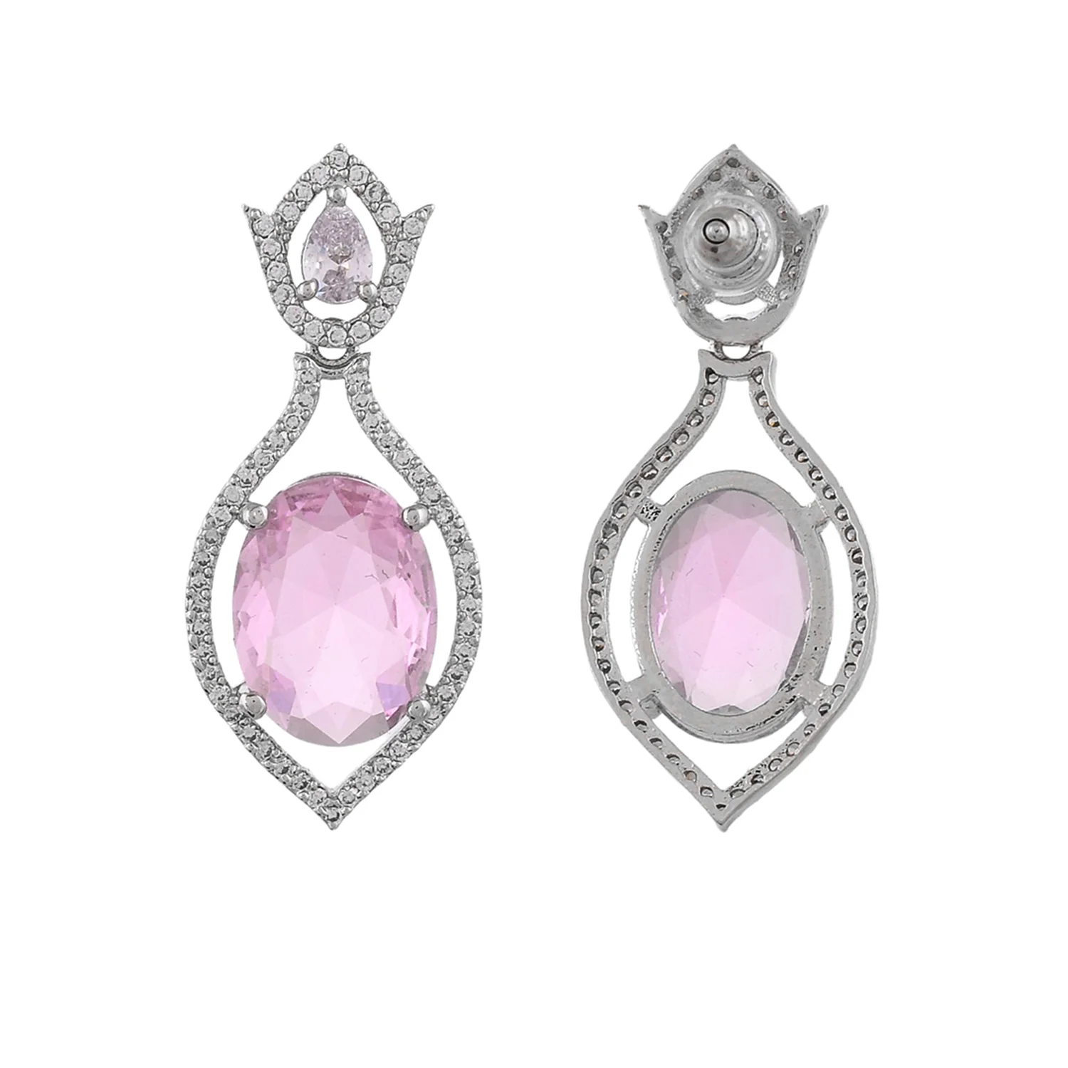 Sparkling Elegance Marquise Cut Cz Long Drop Earrings - Image 5