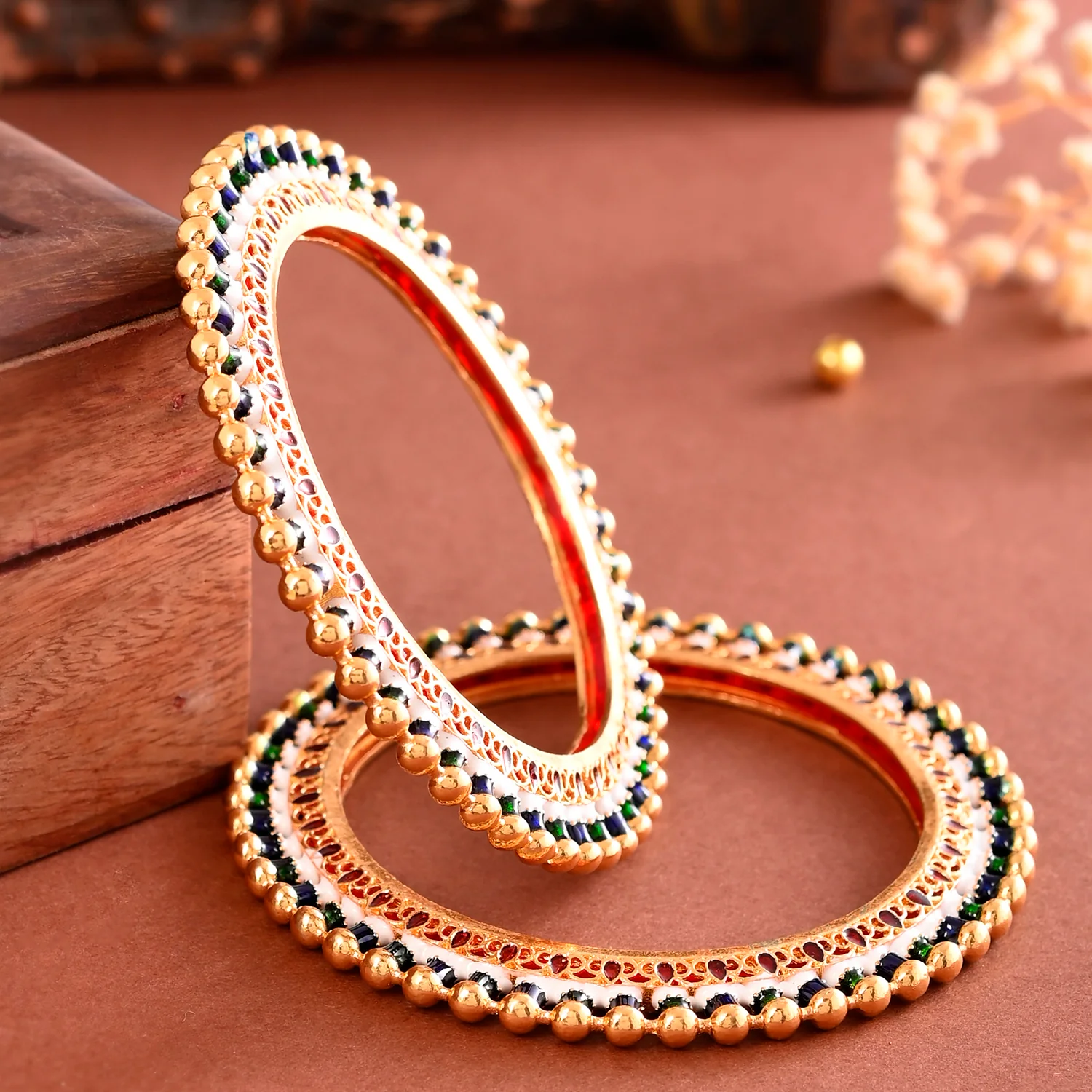 Sparkling Elegance Meenakari Studded Bracelets
