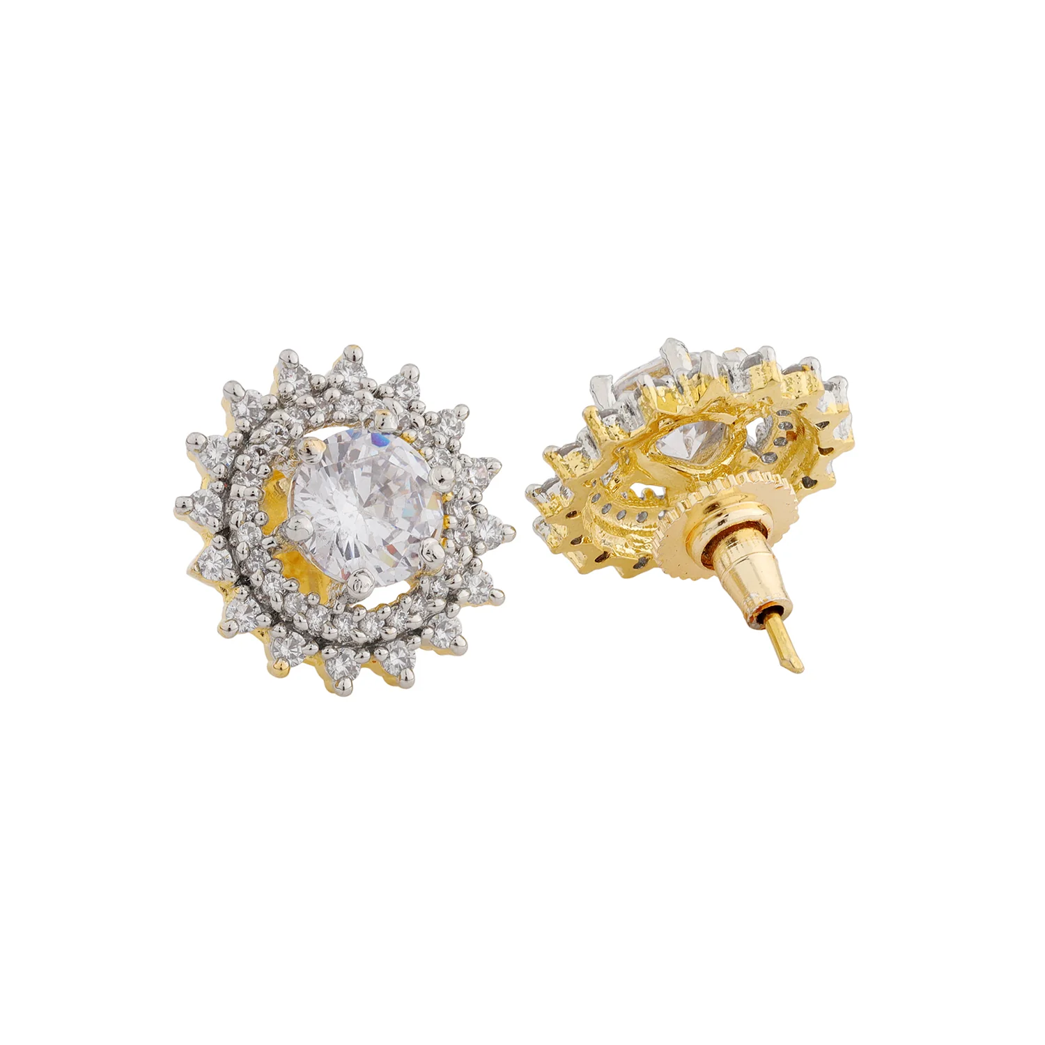 Sparkling Elegance Mirage American Diamond Studs Earrings - Image 5