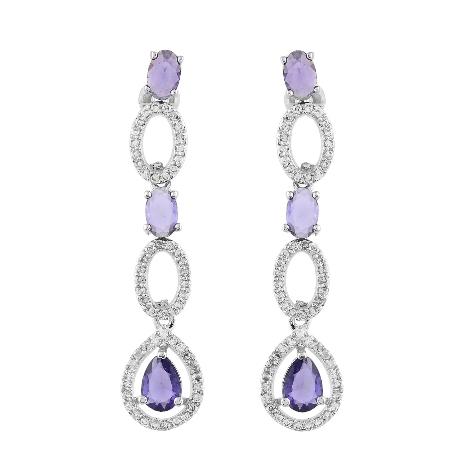 Sparkling Elegance Modern Royalty Layered American Diamond Necklace Set - Image 6