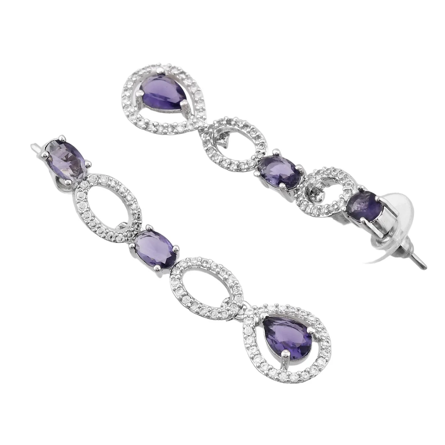 Sparkling Elegance Modern Royalty Layered American Diamond Necklace Set - Image 7