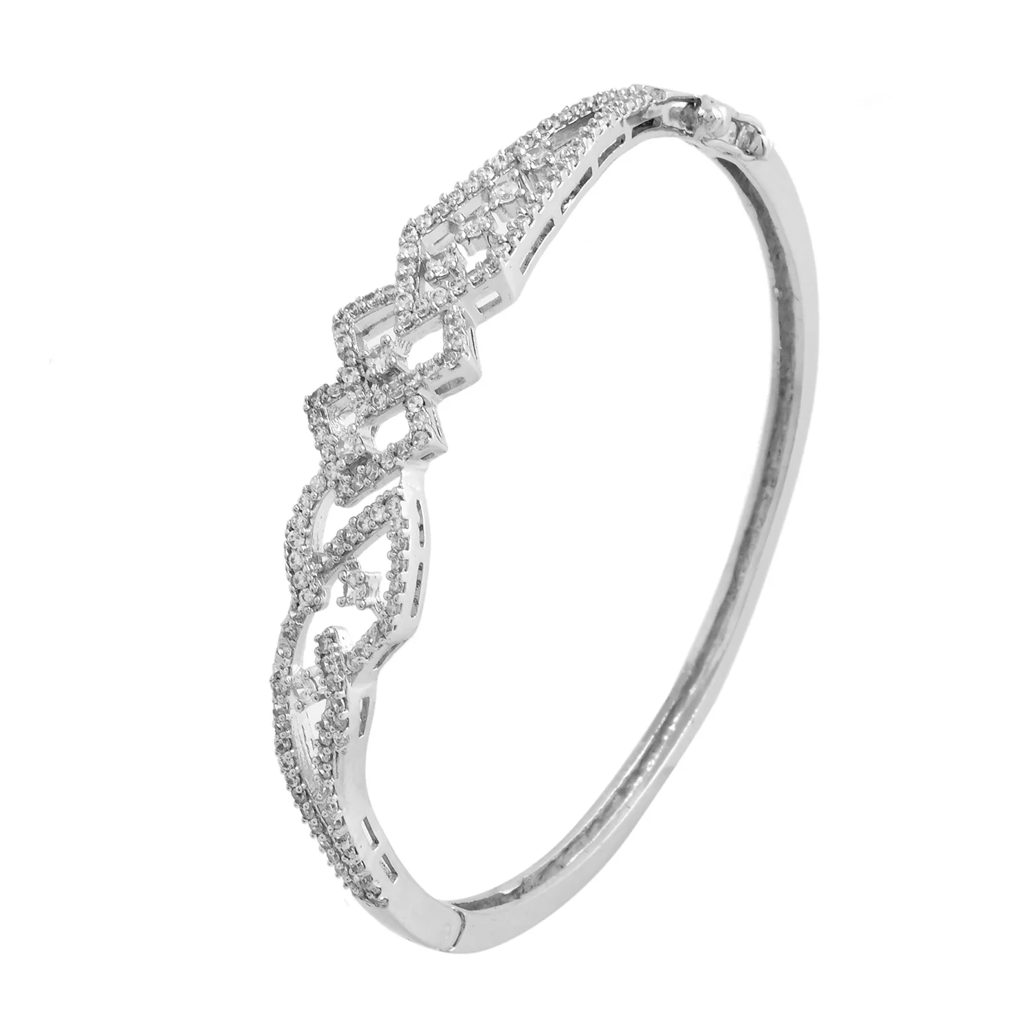 Sparkling Elegance Moonlit Mesh American Diamond Bracelet - Image 4