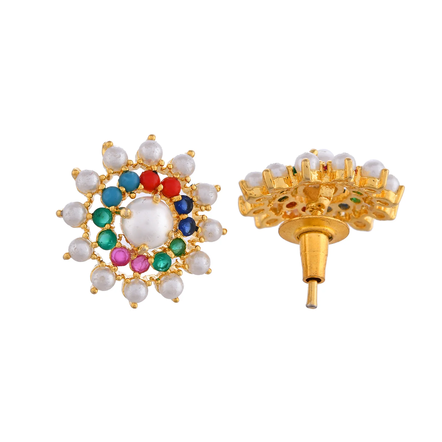 Sparkling Elegance Multicolor Bloom Pendant Set - Image 3