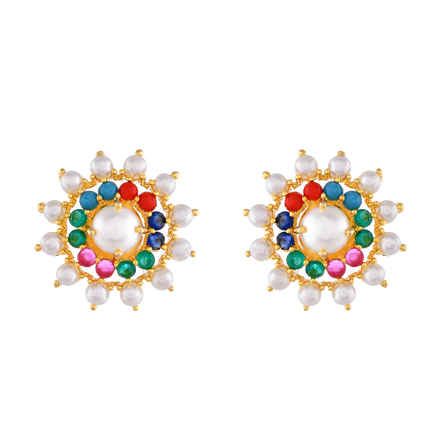 Sparkling Elegance Multicolor Bloom Pendant Set - Image 4