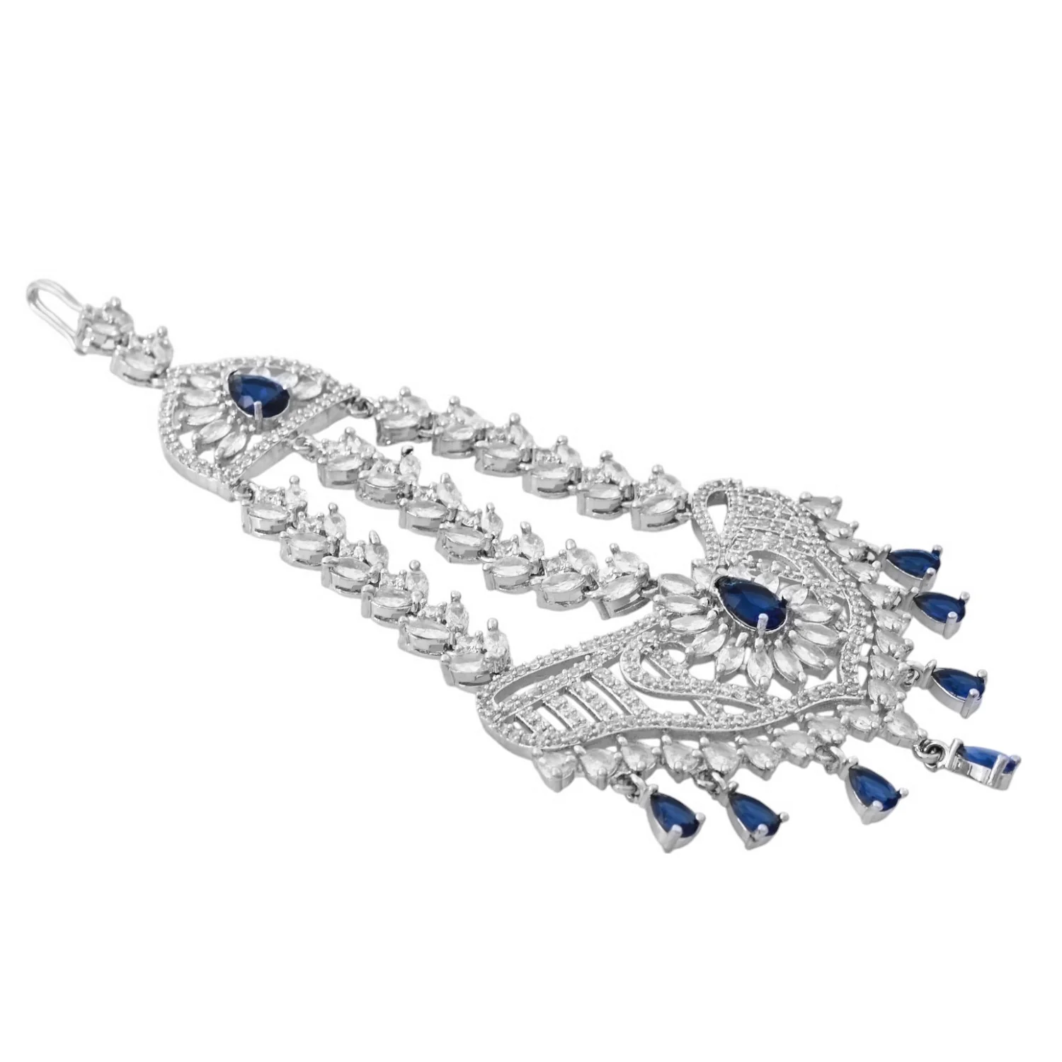 Sparkling Elegance Noor-E-Afreen American Diamond Passa Maang Tikka - Image 5