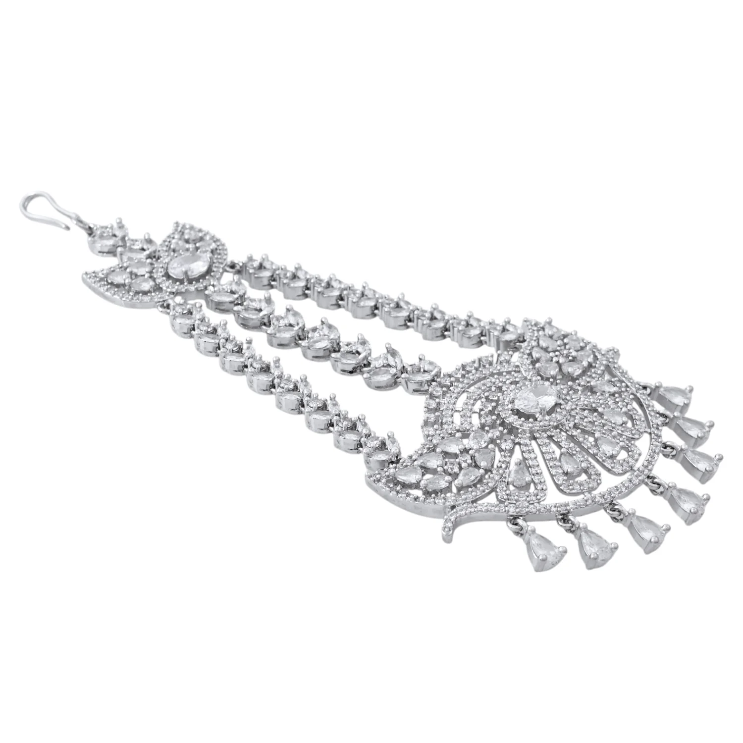 Sparkling Elegance Noor-E-Taj American Diamond Passa Maang Tikka - Image 5