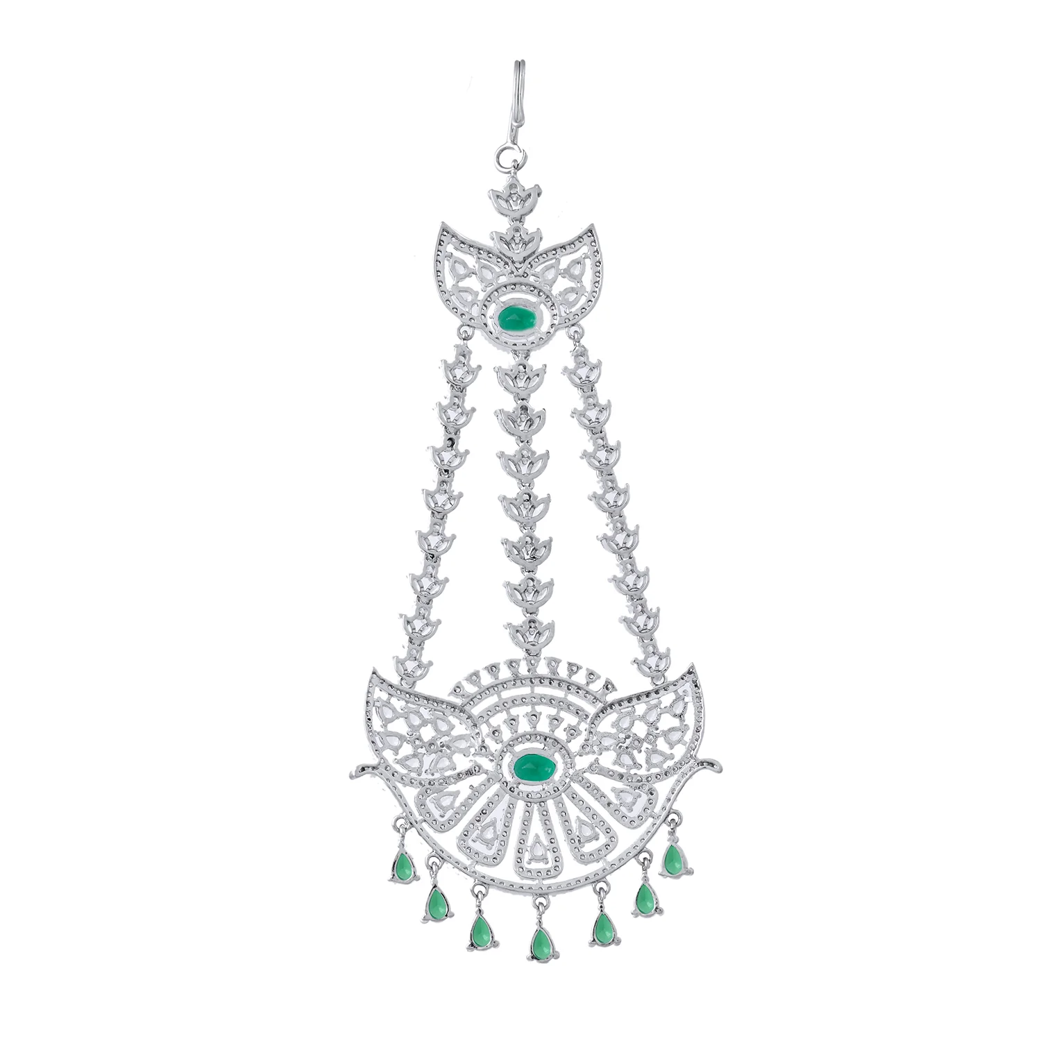 Sparkling Elegance Noor-E-Zevar American Diamond Passa Maang Tikka - Image 4