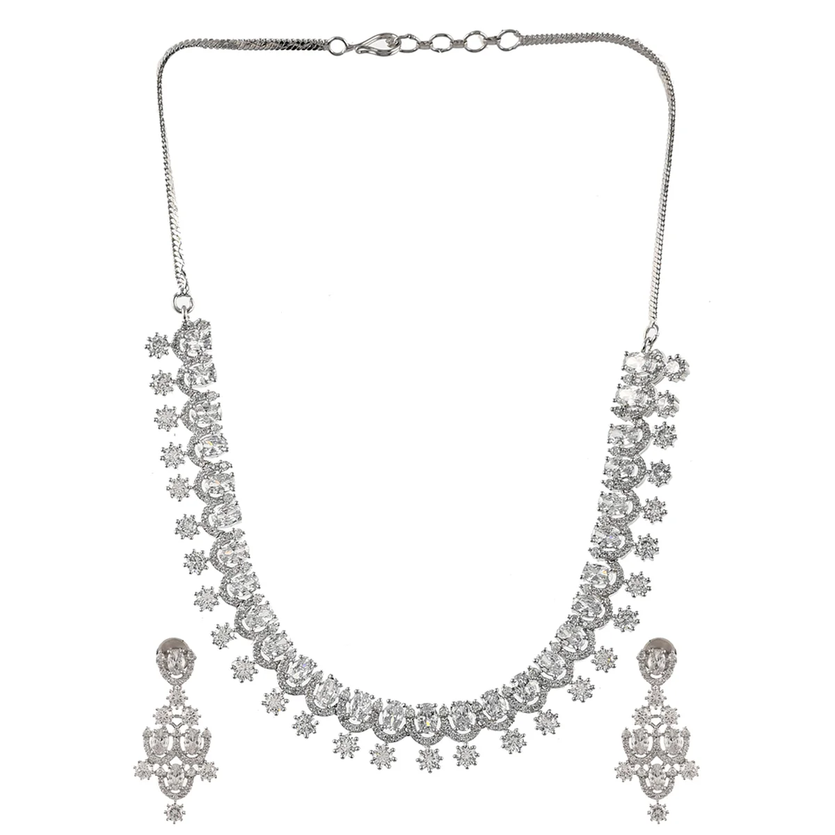Sparkling Elegance Oval Cut CZ Jewellery Set - Image 3