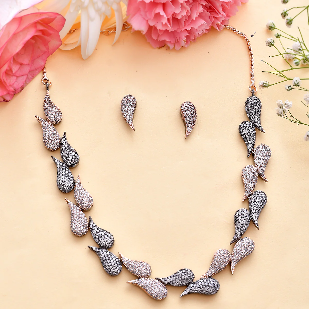 Sparkling Elegance Paisley CZ Jewellery Set