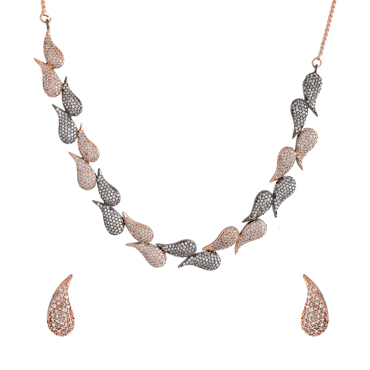 Sparkling Elegance Paisley CZ Jewellery Set - Image 3