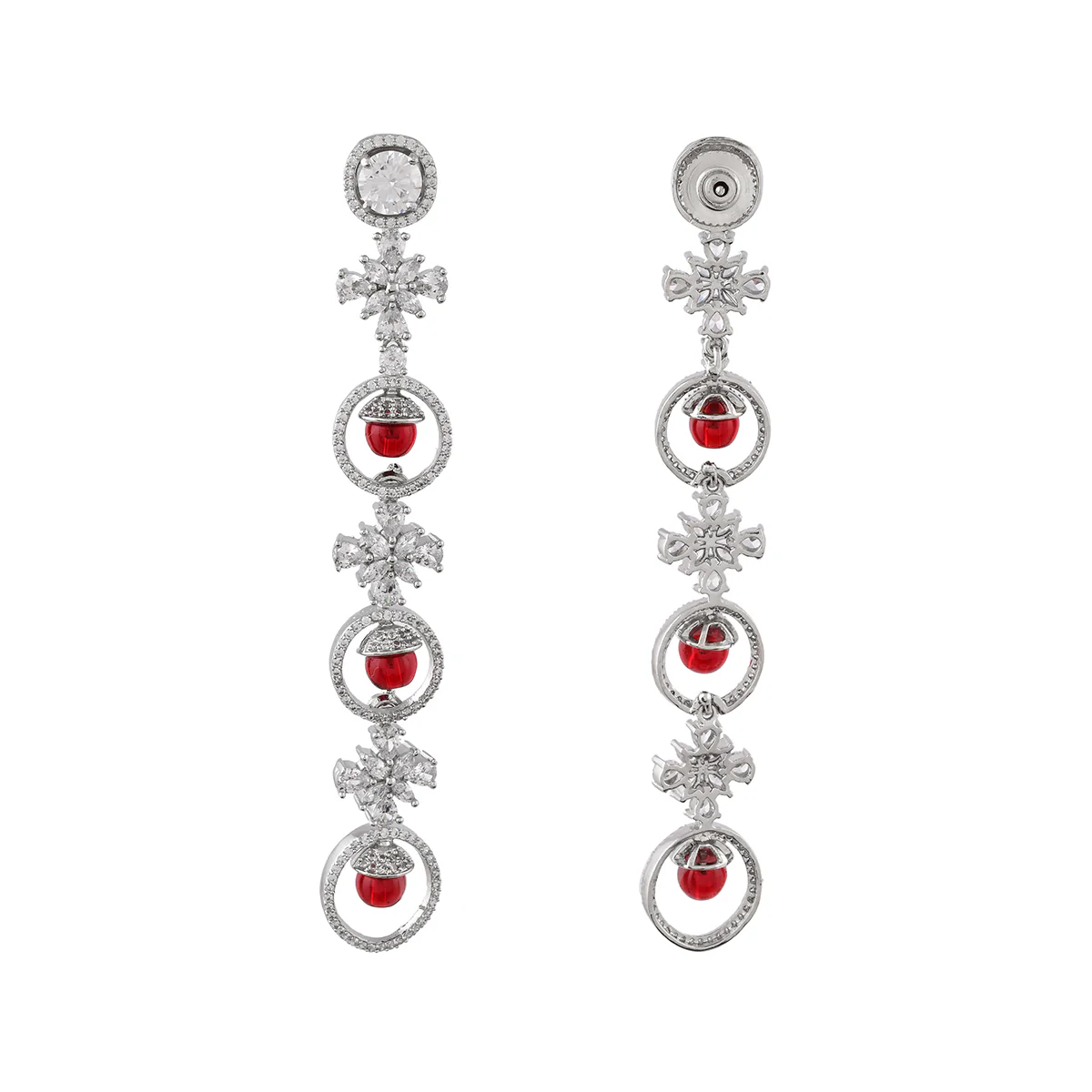 Sparkling Elegance Pear Cut CZ Drop Earrings - Image 5