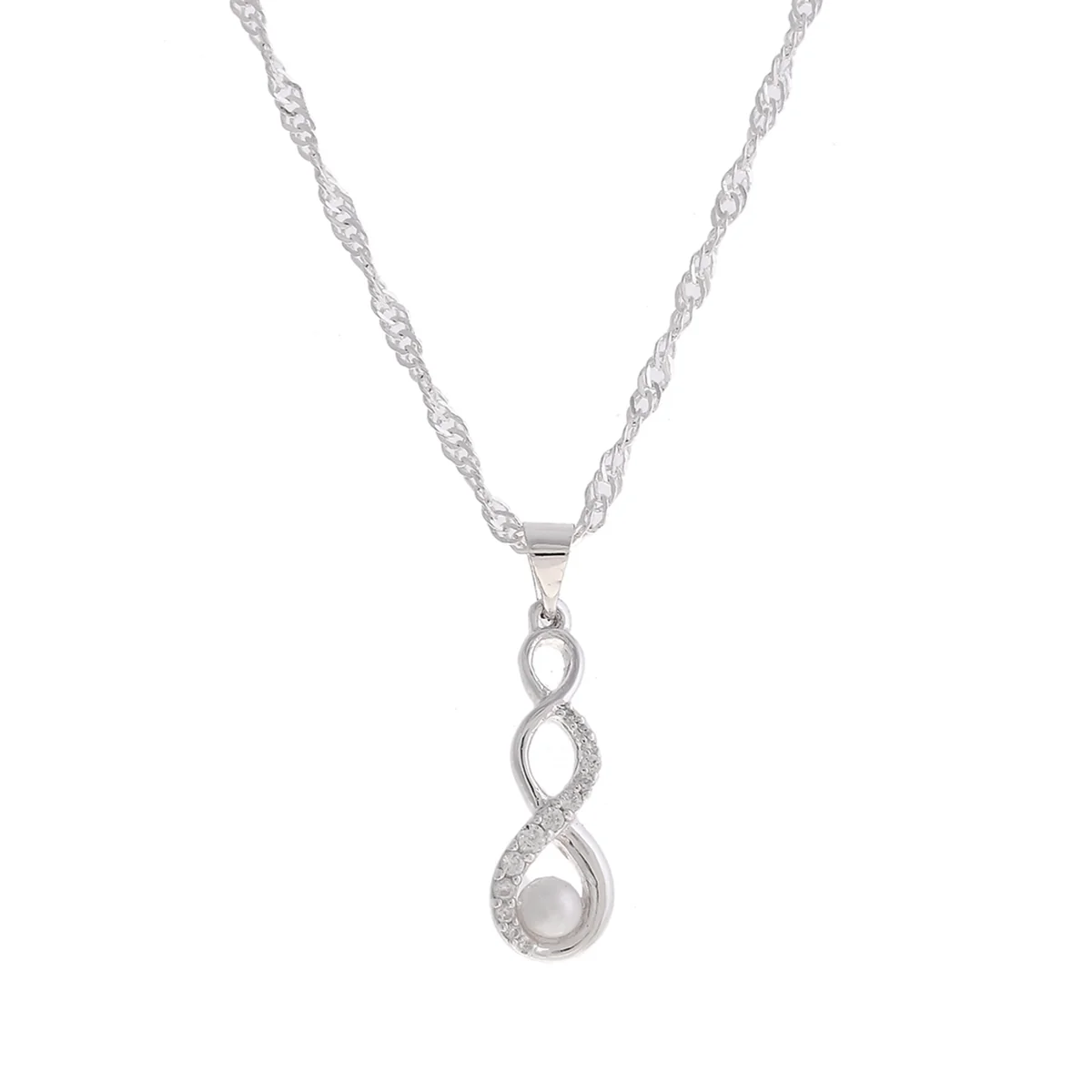 Sparkling Elegance Pearl Adorned Classic Pendant - Image 4