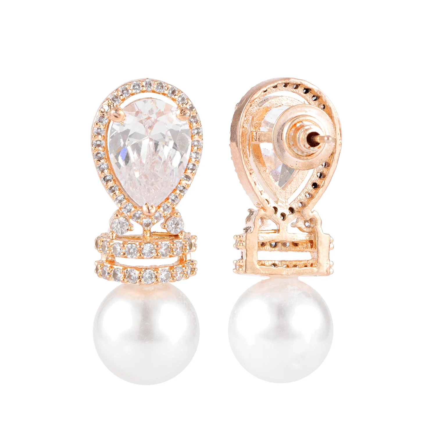 Sparkling Elegance Pearlaire American Diamond Earrings - Image 5
